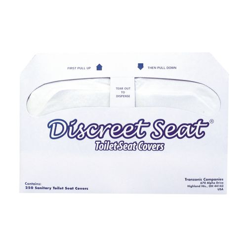 Discreet Seat® Toilet Seat Covers 1/2 Fold, White 5000/cs